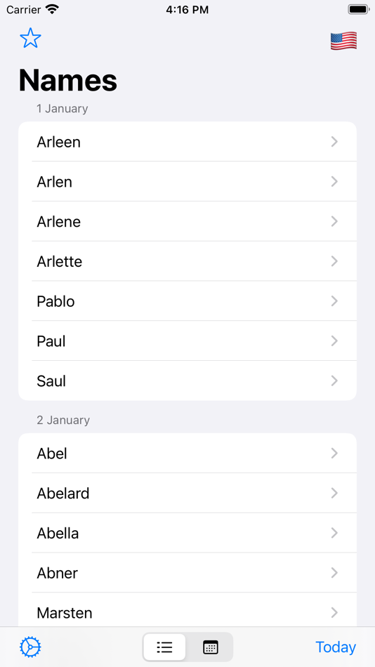#6. Name-days (iOS) Podle: Bitfield AB