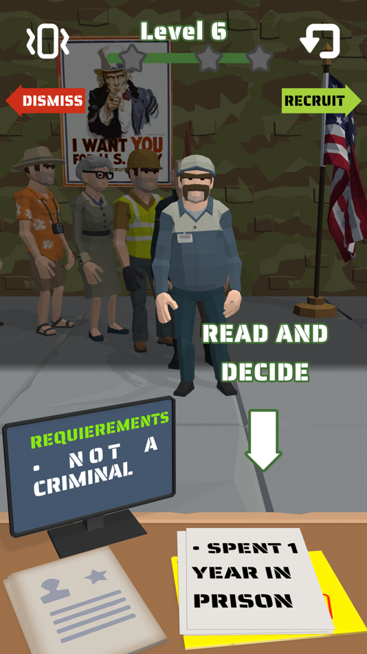 #7. Army Recruiter Simulator (iOS) By: LIPSAR STUDIO, OOO