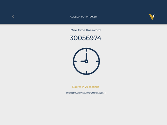 ACLEDA TOTP Token iPad screenshot