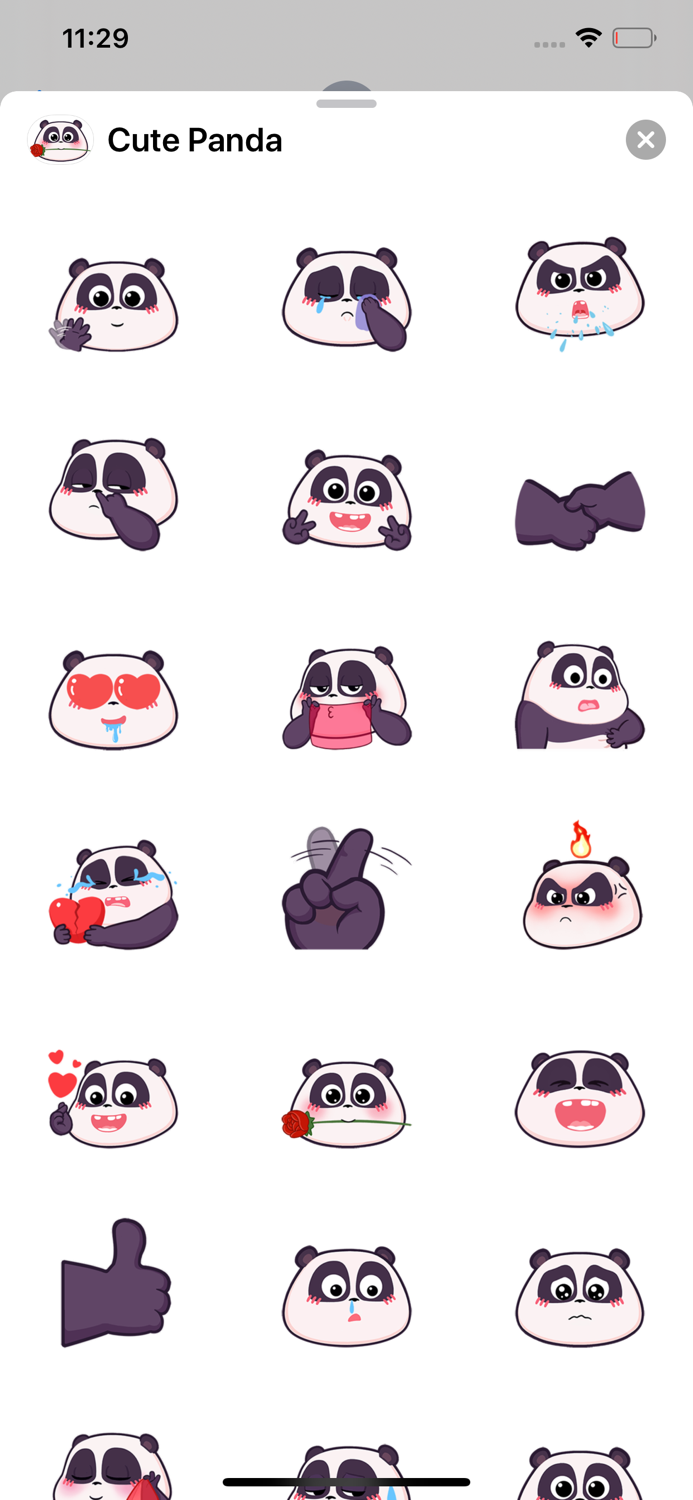 Cute Panda Head Emoji Stickers