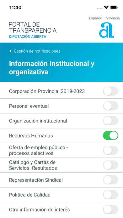 Transparencia Dip. Alicante Screenshot