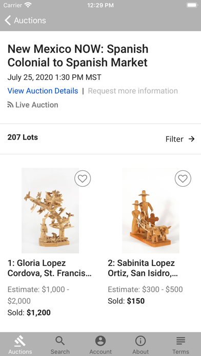 Santa Fe Art Auction Screenshot