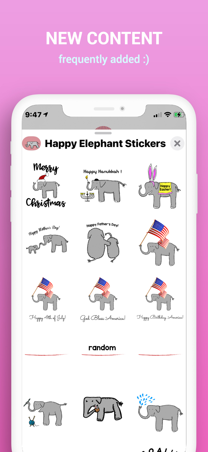 Happy Elephant Stickers