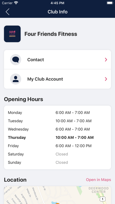 Four Friends Fitness Screenshot
