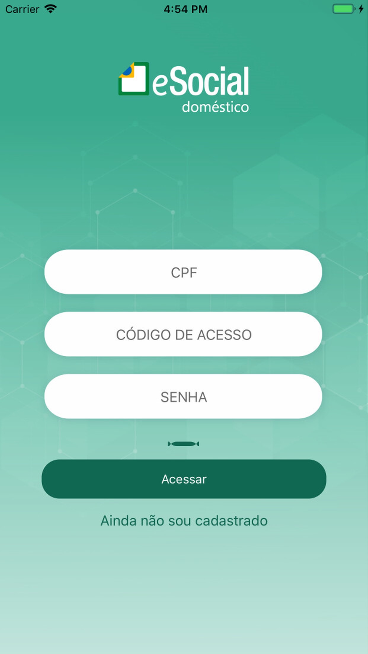 Screenshot do app eSocial Doméstico