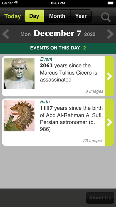 Historica Calendar Screenshot