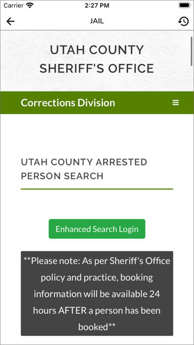 Utah County Sheriff's Office Screenshot
