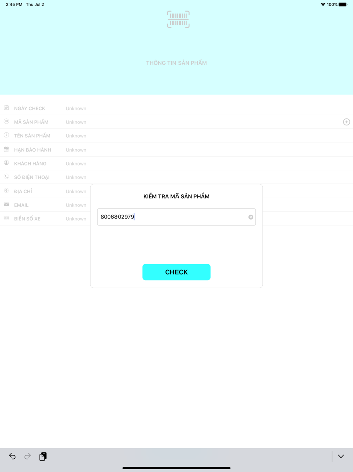 Kiểm tra bảo hành