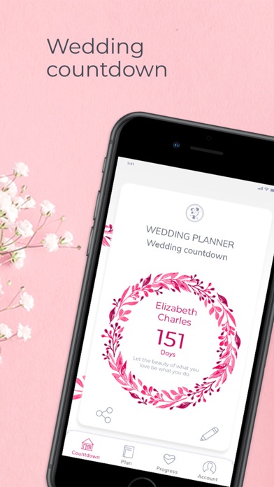 App Wedding planner, countdown Screenshot