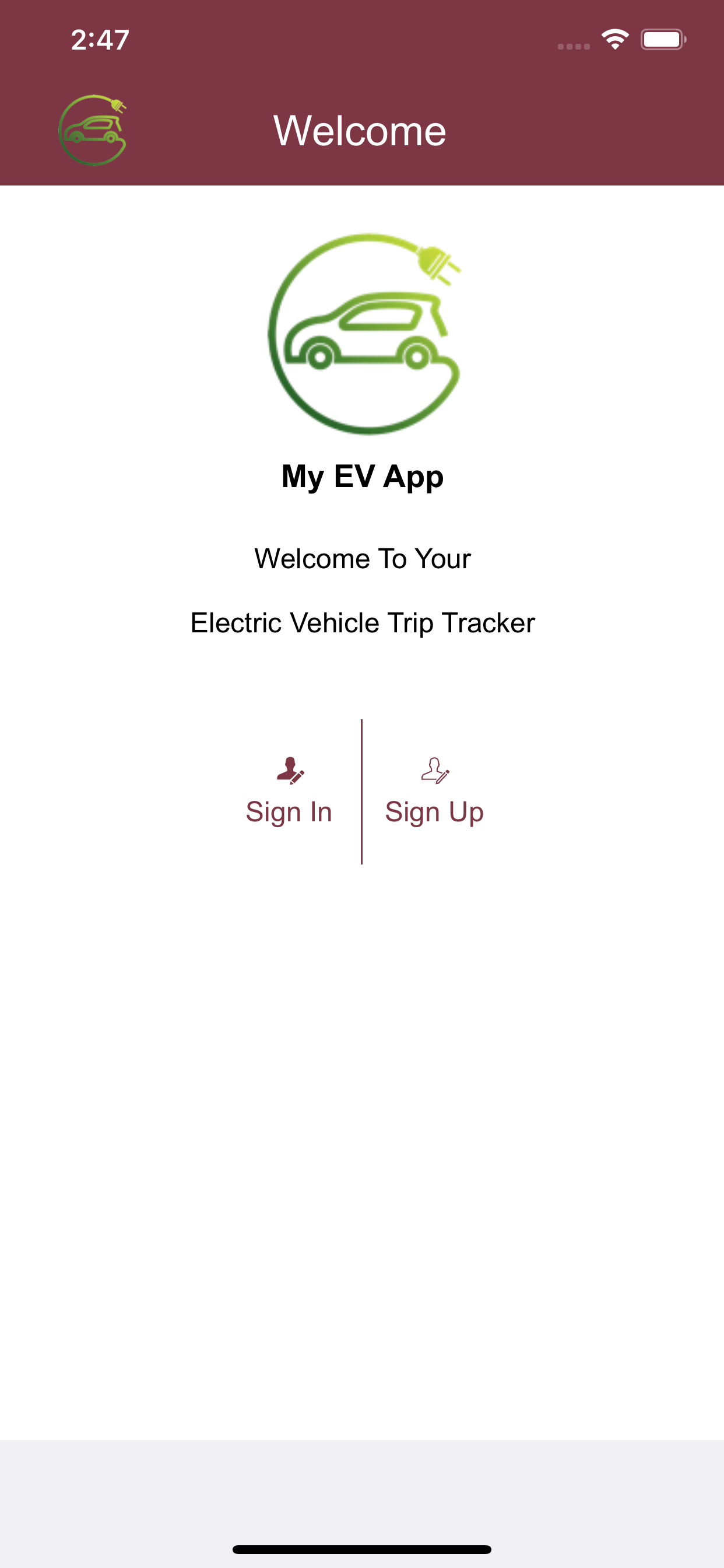 My EV App - Easy EV Logging