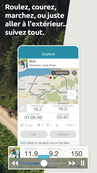 Screenshot #1 pour Map My Tracks: cyclisme pro