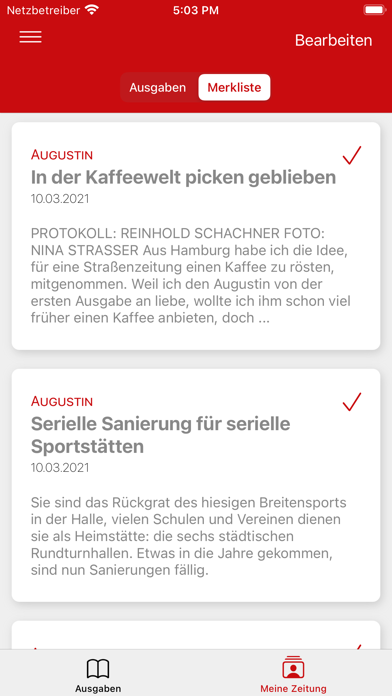 AUGUSTIN ePaper Screenshot