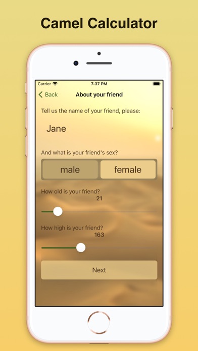 Camel Value Calculator Screenshot