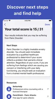 panic disorder test iphone screenshot 3