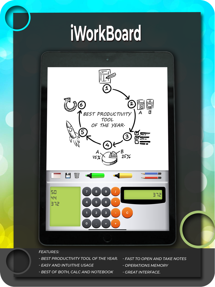 #2. iWorkBoard - Calc & Whiteboard (iOS) Podle: Rodrigo Belloso