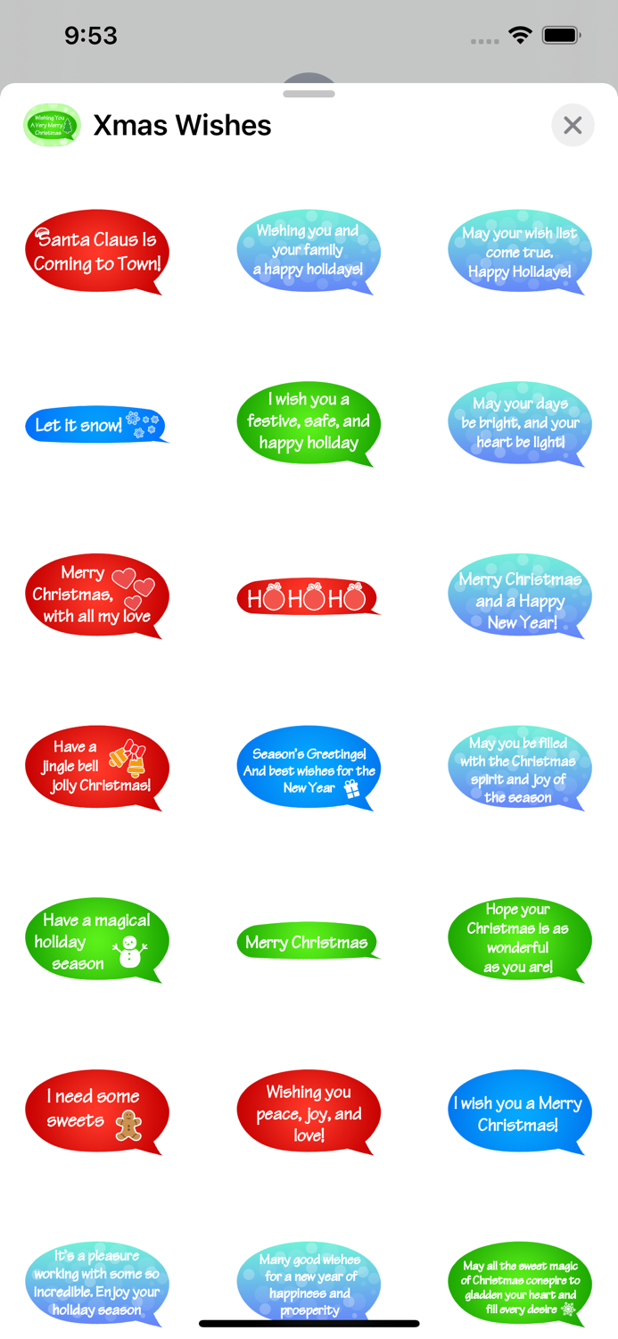 Xmas Wishes Stickers