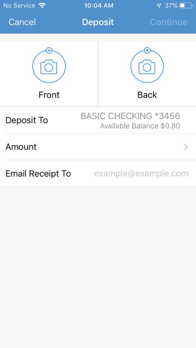 Washington Financial Bank Screenshot