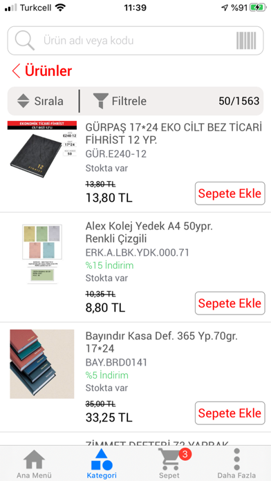 Yilmazlar Kirtasiye B2B Screenshot