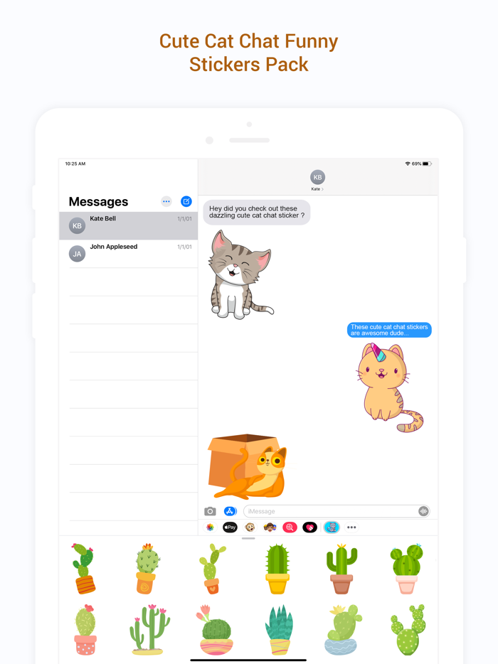 Cute Cat Chat Funny Stickers