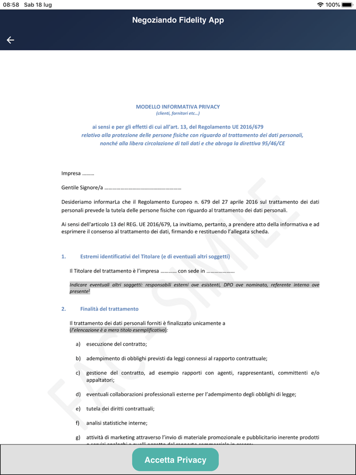 SMEUP Negoziando Fidelity