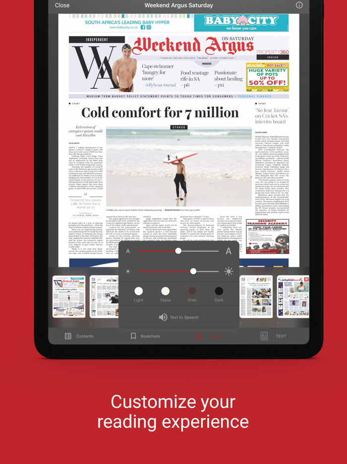 Weekend Argus Saturday