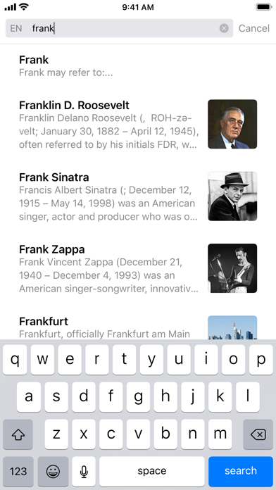 Wonder: Browser for Wikipedia Screenshot