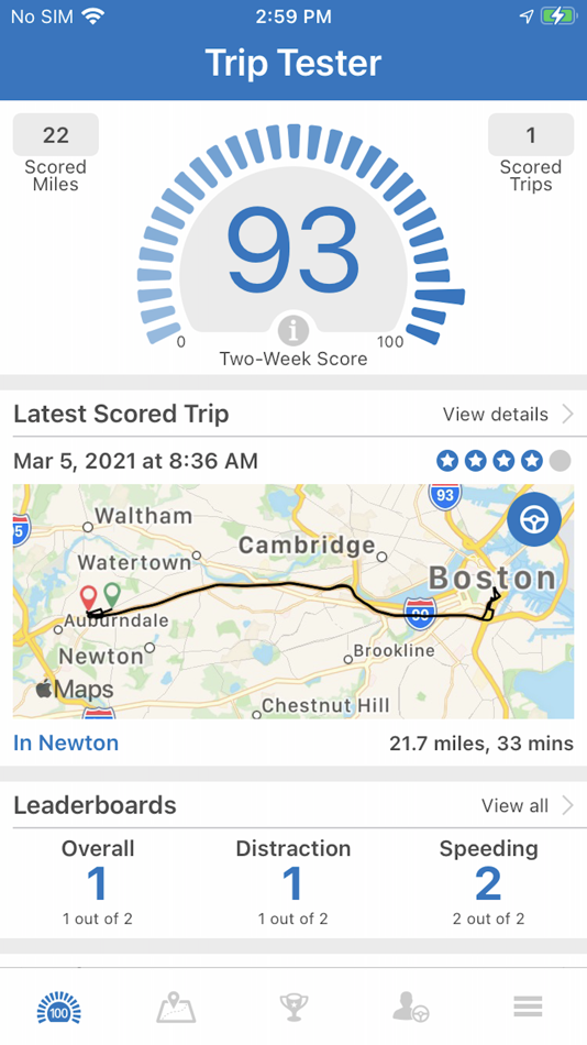 #2. Trip Tester (iOS) Podle: Cambridge Mobile Telematics Inc.