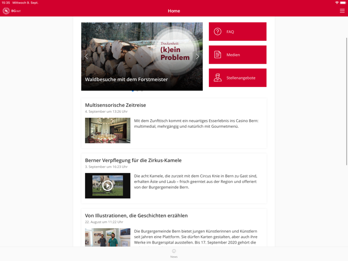 BGnet – die App der BG Bern