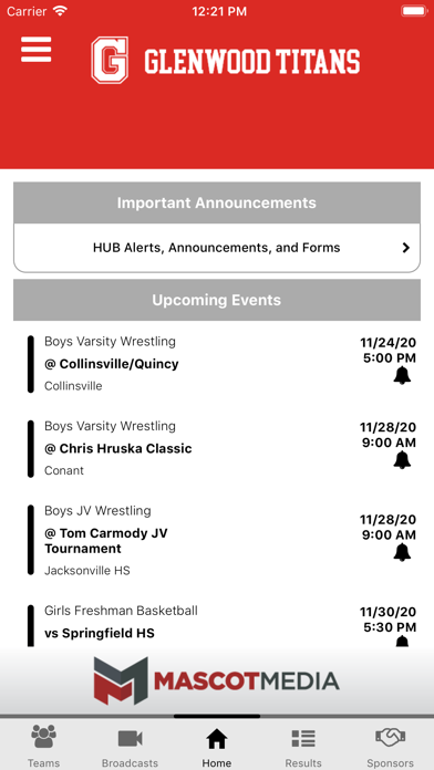 Glenwood Titans Athletics Screenshot