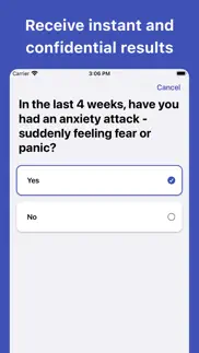 panic disorder test iphone screenshot 2