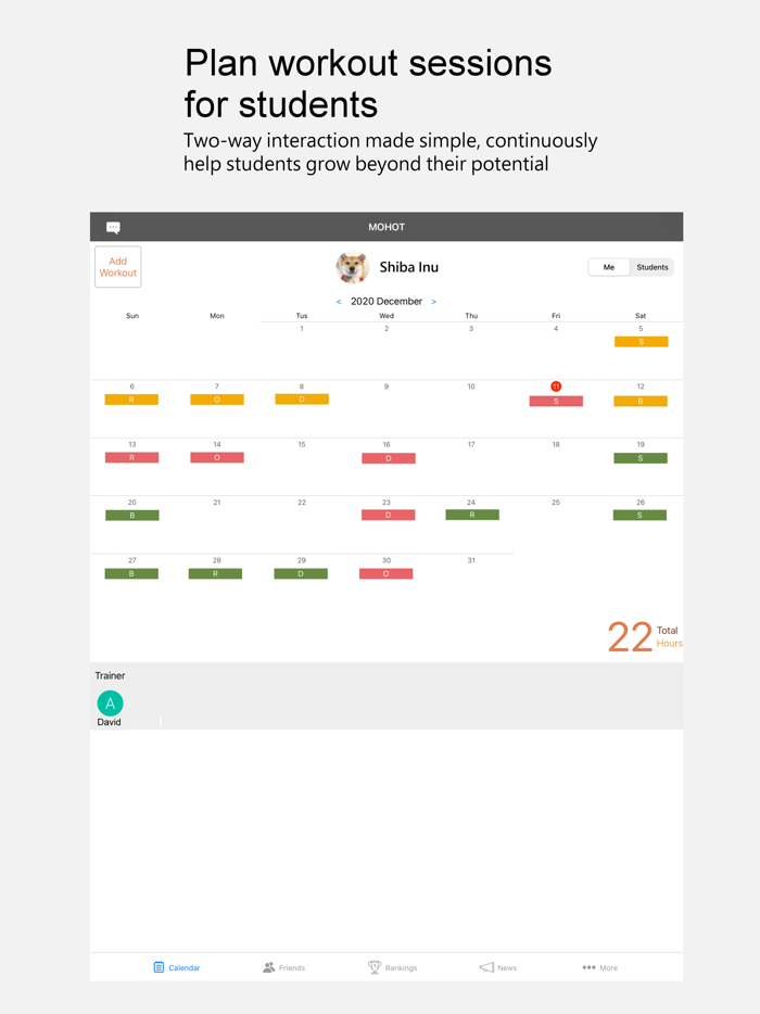 MoHot Workout Planner Gym Log