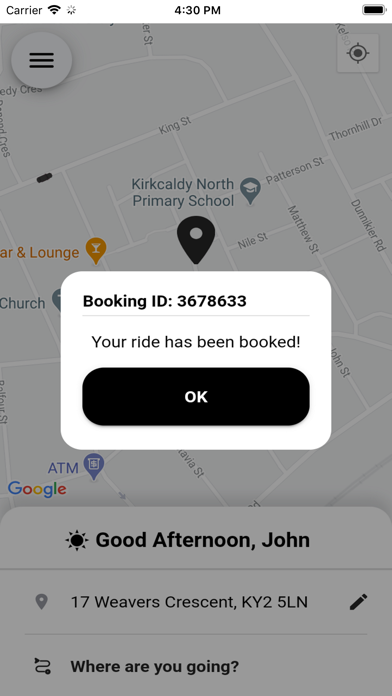 Taxi Central Booking App Screenshot