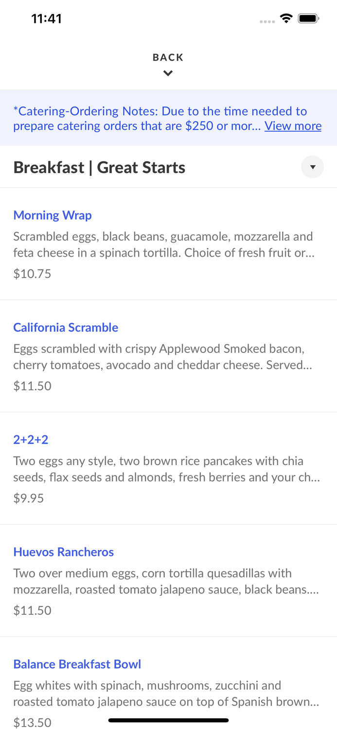 Café Vida at Bay Club