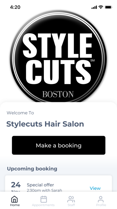 Stylecuts Hair Salon Screenshot 1 - AppWisp.com Stylecuts Hair Salon Screenshot 1 - AppWisp.com