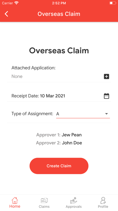 Engagenova eClaims Screenshot
