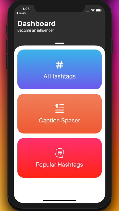 Hashtags for Insta - AiTag Screenshot