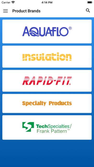 LSP Products Catalog Screenshot