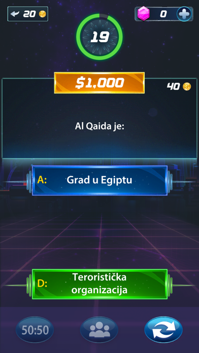 Želiš biti Milijunaš-Kviz 2020 Screenshot