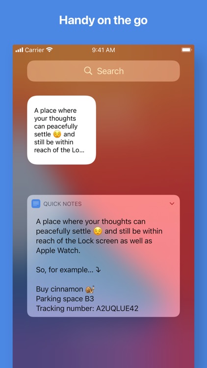 Quick Notes with widget