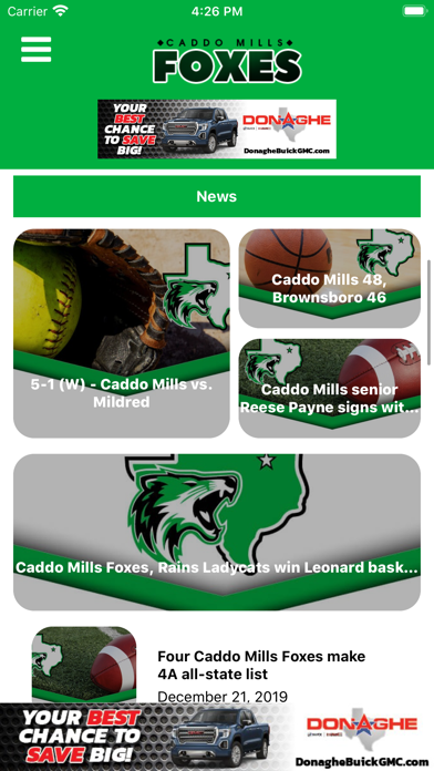 Caddo Mills Foxes Athletics Screenshot