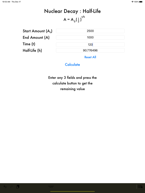 Screenshot #4 pour Half-Life Calculator
