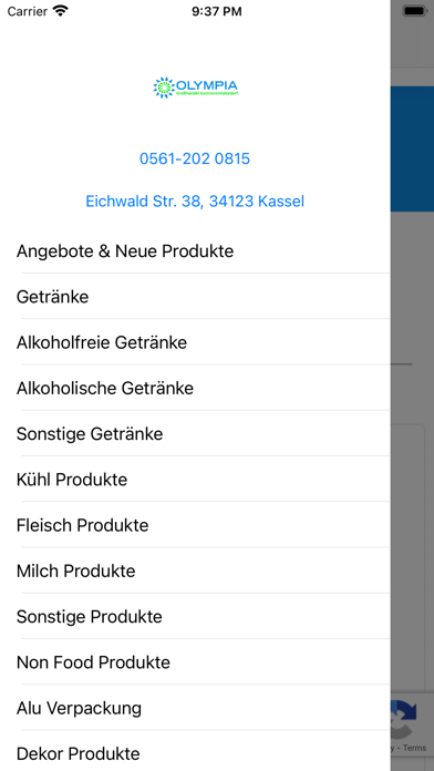 Olympia Großhandel in Kassel Screenshot
