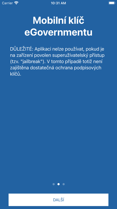 Mobilní klíč eGovernmentu Screenshot
