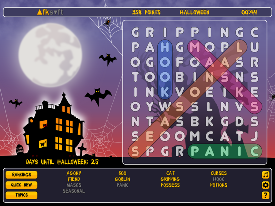 WordSearch Halloween screenshot 3