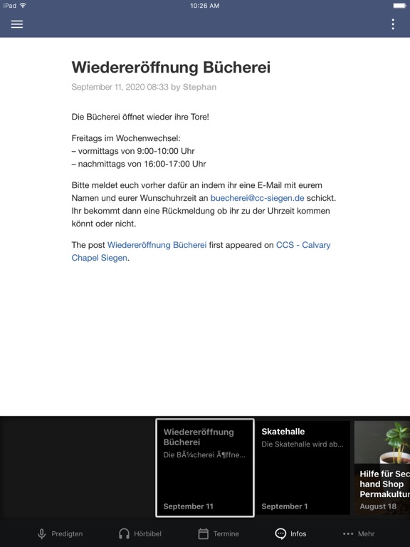 Screenshot #6 pour Calvary Chapel Siegen App
