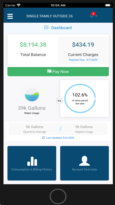 Fairfax Water Customer Screenshot