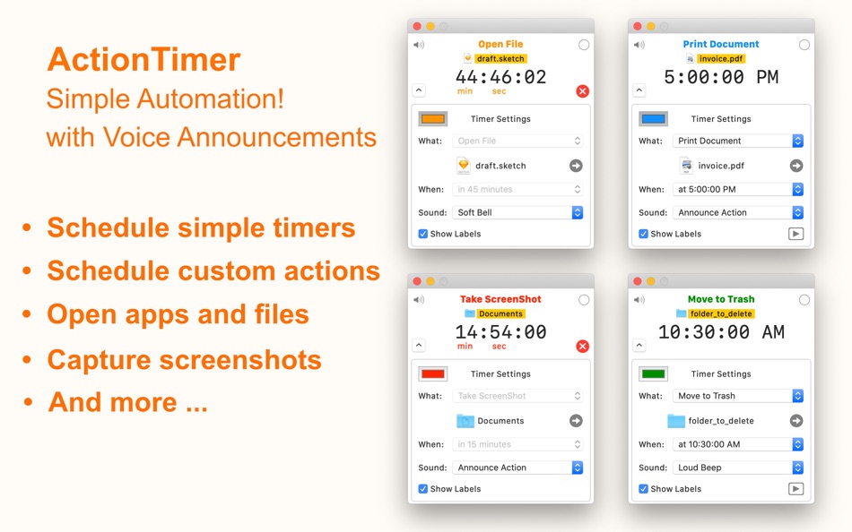 #1. Action Timer (macOS) 由: Malaud LLC