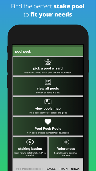 Pool Peek - ADA Stake Pools Screenshot