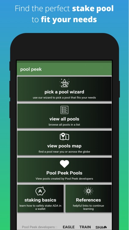 Pool Peek - ADA Stake Pools