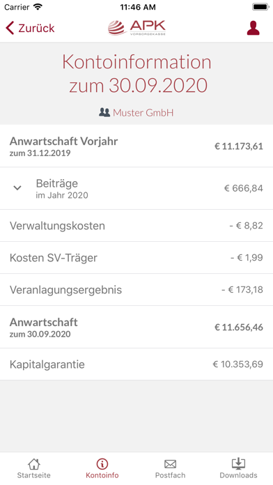 APK Vorsorgekasse Screenshot